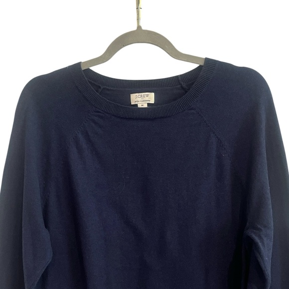 J. Crew Navy Cotton/Cashmere Blend Crewneck Sweater Size M - Picture 4 of 9